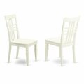 East West Furniture Logan Dining Chair with Wood Seat, Linen White LGC-LWH-W